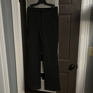 Good American Black Scuba Straight Leg Trousers